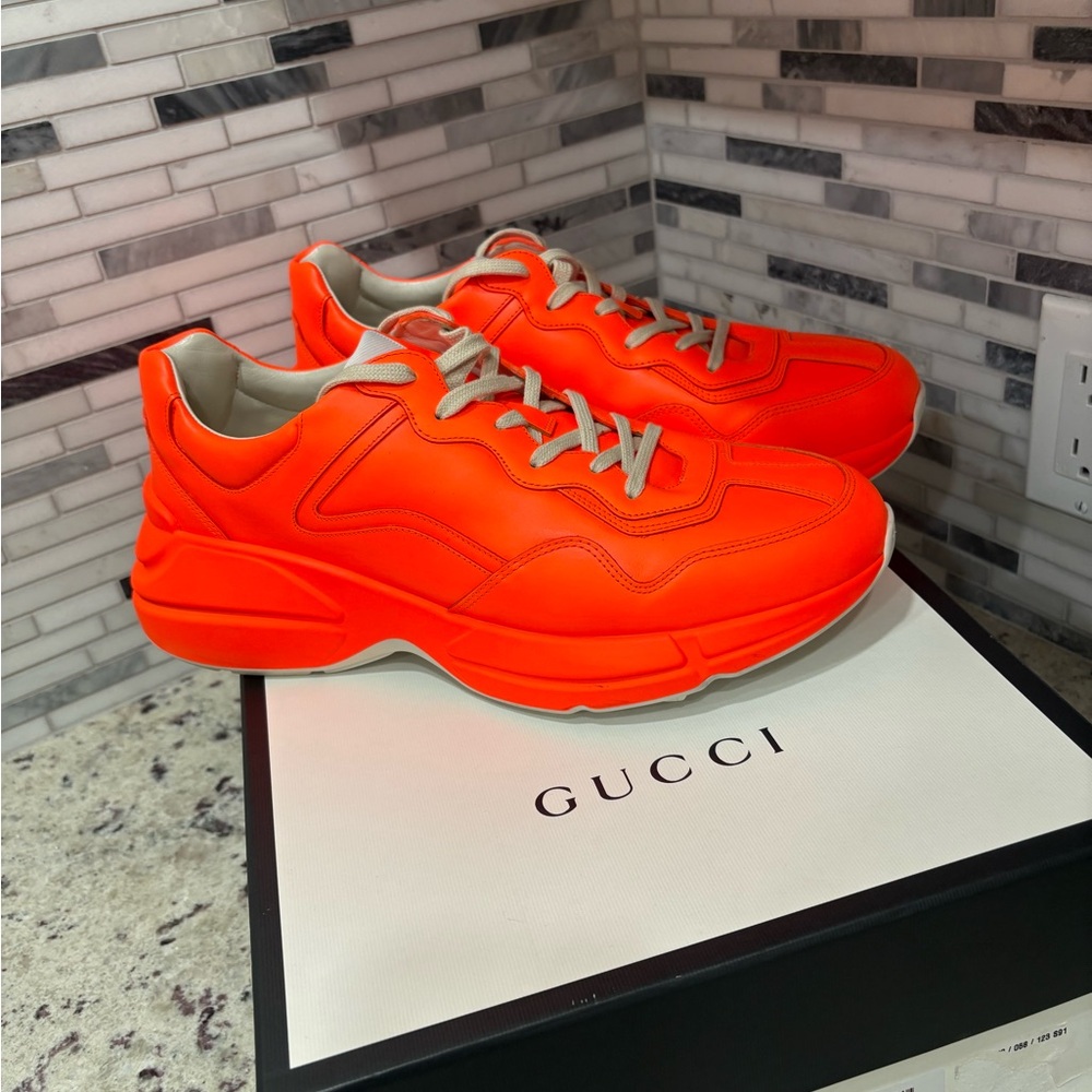 Gucci Bright Orange Athletic Shoes